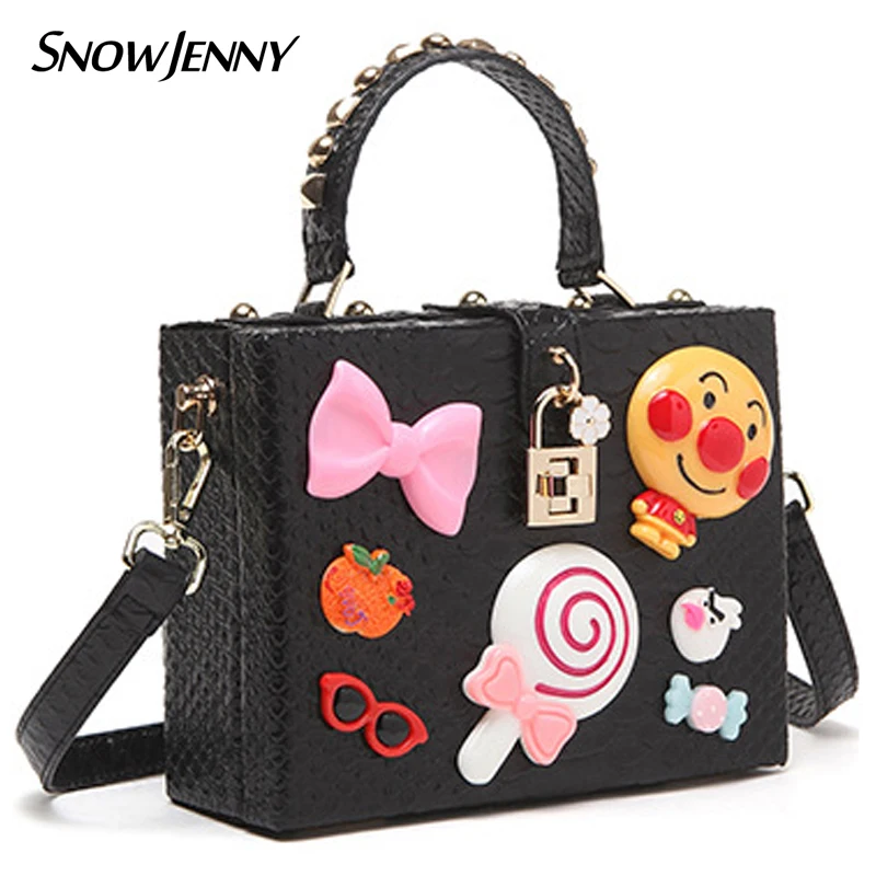 

SnowJenny SJ Brand Women Shoulder Bags Female Messenger Bag Handbags Totes Braccialini Handicraft Design Cartoon Decoration Box