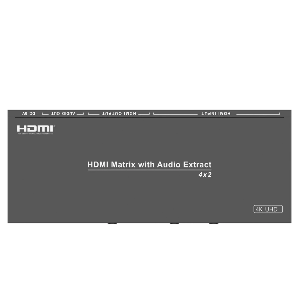 Переключатель Hdmi 4 К конвертер UHD 4X2 Hdmi матрица с аудио экстракт оптический L/R цифровой аналоговый + ИК пульт дистанционного ЕС Plug