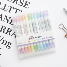 HuiQin12 шт/набор маркер мягкий лайнер флуоресцентная ручка милый художественный маркер для рисования ручка канцелярские принадлежности
