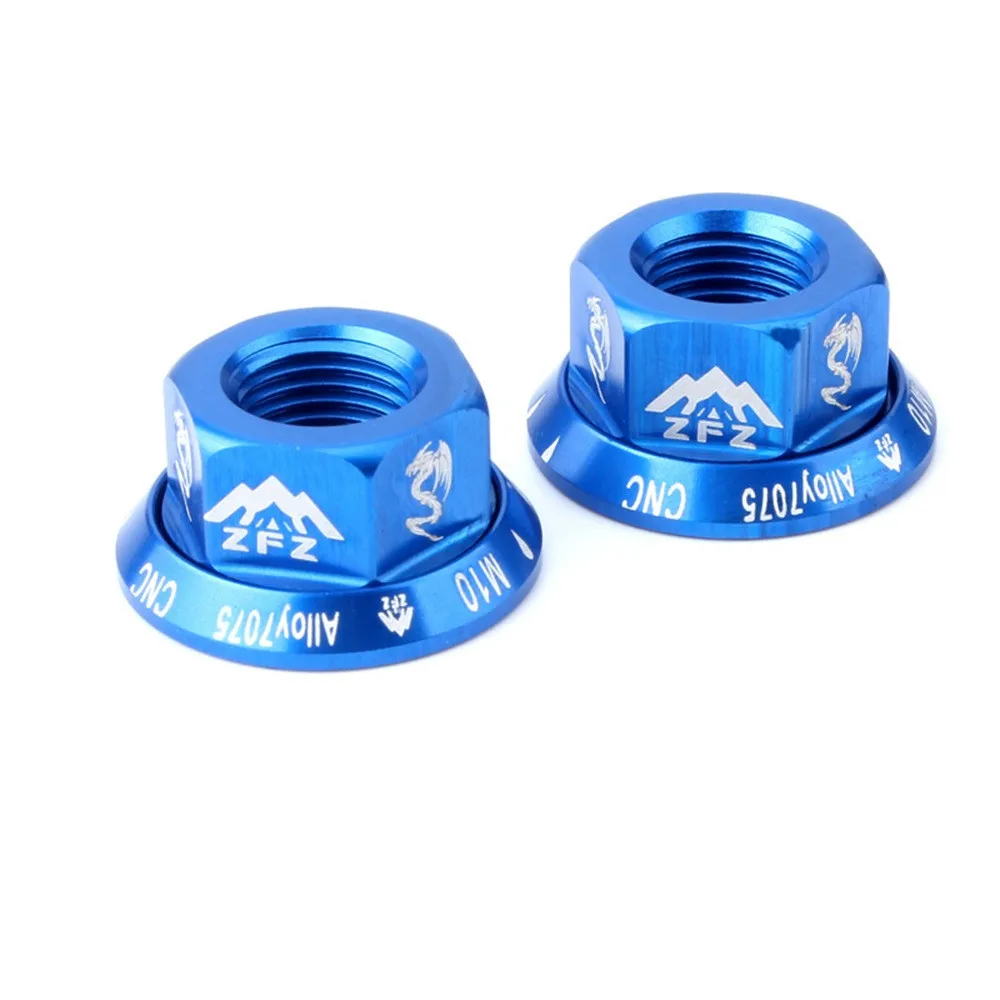 2PC Bicycle Hub Nut M10 Folding Dead Fly Hub Nut 7075 Aluminum Alloy Screw Bicycle Outdoors Sports Led handle #4S04 (6)
