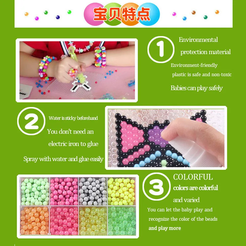 puzzle multicolore pour perles magiques en spray kit de recharge jouets pour jeu éducatif en perles juguetes