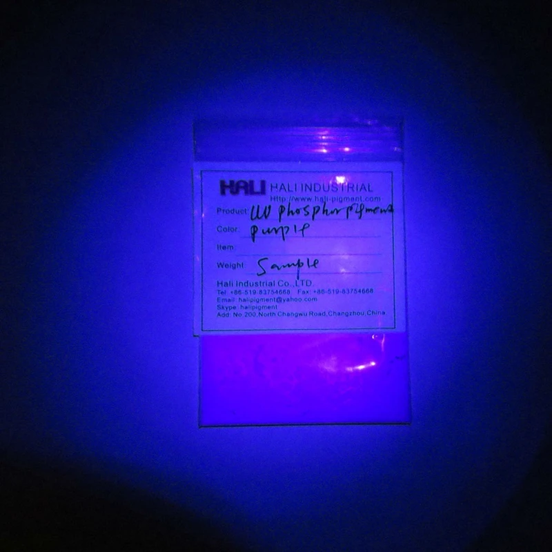 Продаем защиты от подделки пигмент УФ чувствительны пигмент УФ Флуоресцентный порошок, под УФ-светлый цвет: фиолетовый, 1 лот = 200 г