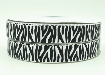 

Q&N ribbon 7/8inch 22mm 140903022 Craft White&Black Zebra Printed Pattern grosgrain ribbon 50yds/roll free shipping