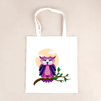

Fashion Owl Tree Women's Zipper Canvas Shoulder Handbag Tote Bag Lady Canvas Shoulder Bag Female Large Capacity Bag BB259