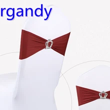 Burgandy цветная пряжка с короной лайкрой лента для свадьбы украшения для стульев повязка из спандекса стрейч галстук-бабочка лайкра лента ремень на продажу