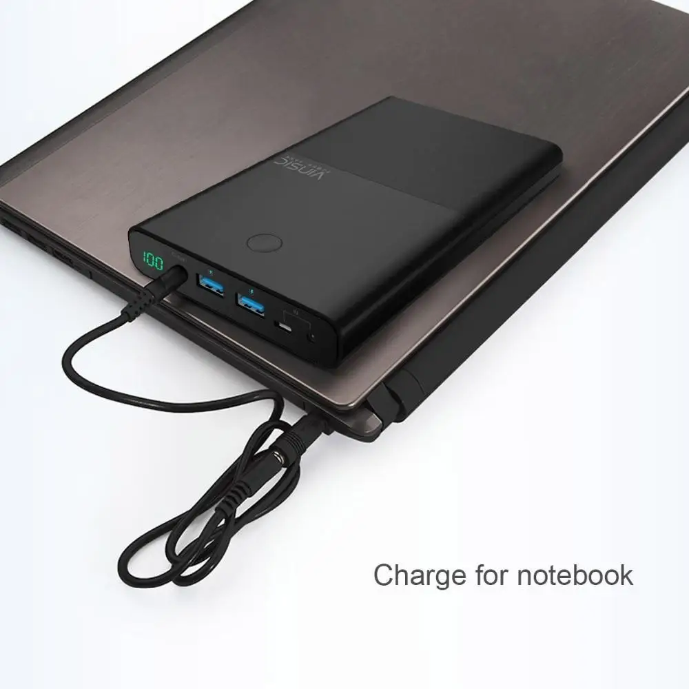 Vinsic 30000 мАч портативное зарядное устройство А 19 В постоянного тока 2 USB внешний