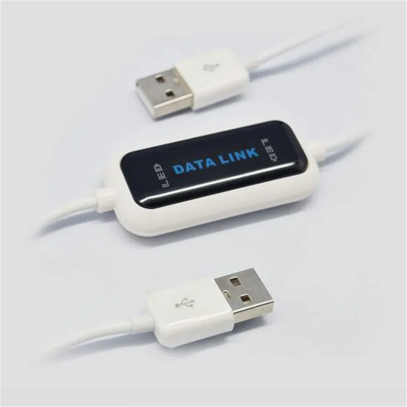 USB 2,0 высокоскоростной ПК к ПК онлайн Share Sync Link чистая прямая передача данных файл мост для передачи светодиодный кабель легко копировать между 2 компьютером - Цвет: Белый