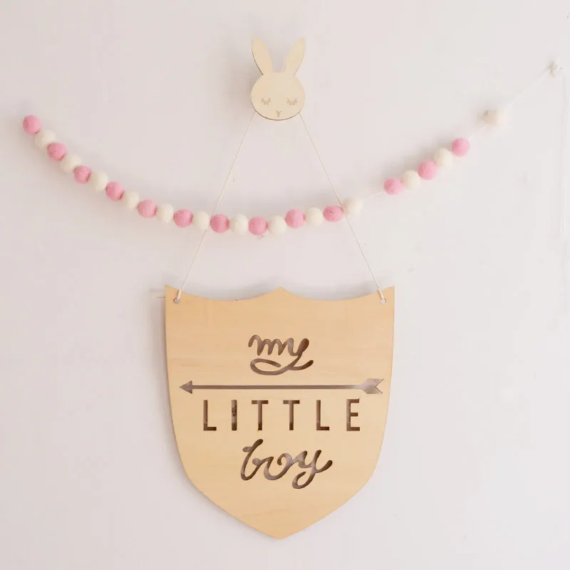 

5 Designs Hot Sale Wooden Decorative Plate Sweet Wooden Decoration Craft Wall Hanging Bedroom Ornament Girls & Kids' Present