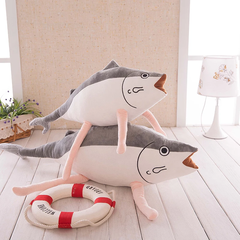 

Candice guo! super cute plush toy cartoon anime collection salted fish mackerel soft stuffed doll cushion pillow birthday gift