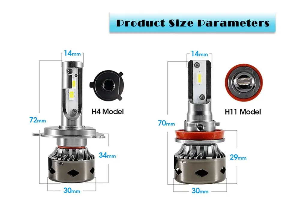 A8 H7 LED H4 H1 H11 9005 9006 LED (14)