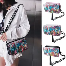 Модная женская кожаная сумка на плечо с граффити на молнии, уличная сумка, красивые стильные сумки для женщин M15