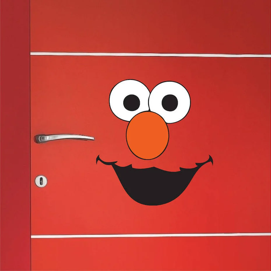 

Funny Elmo Face Color Wall Sticker For Kids Rooms Decoration Removable Waterproof Wall Art Decals Posters Wallpaper Home Decor