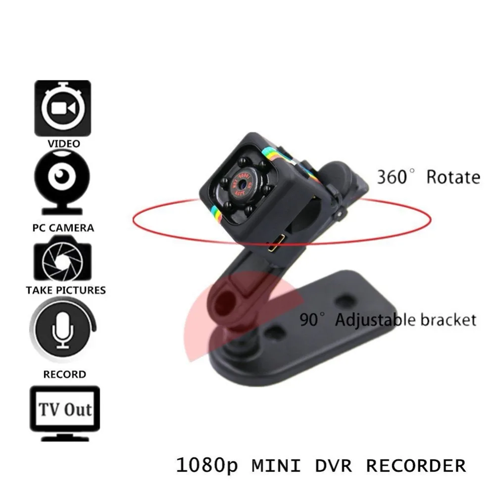 SQ11 мини камера HD 1080P ночного видения Автомобильный видеорегистратор