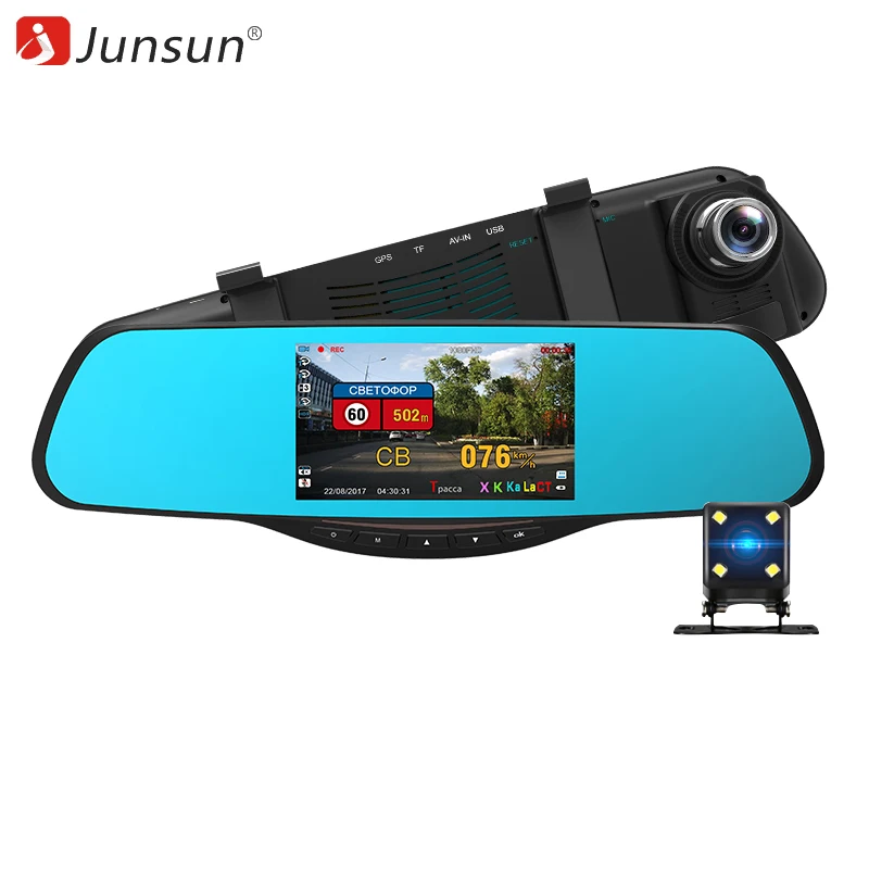 Junsun 5" Car DVR GPS 3 in 1 Radar Detector Russian Video