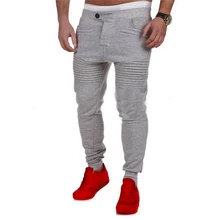 Men Pants Casual Elastic Cotton Mens Fitness Workout Pants Skinny Sweatpants Trousers Pants 22