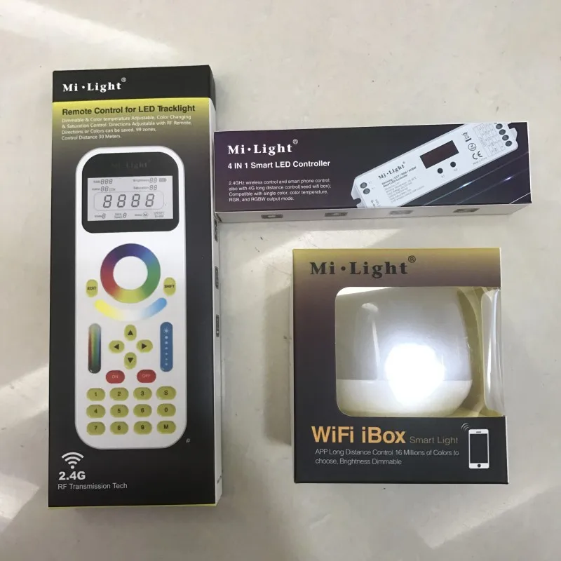 

Mi Light LS1 4 in 1 Smart LED Controller for Single Color, CCT, RGB RGBW Strip 2.4GHz FUT090 RF Remote WiFi iBox1 Control