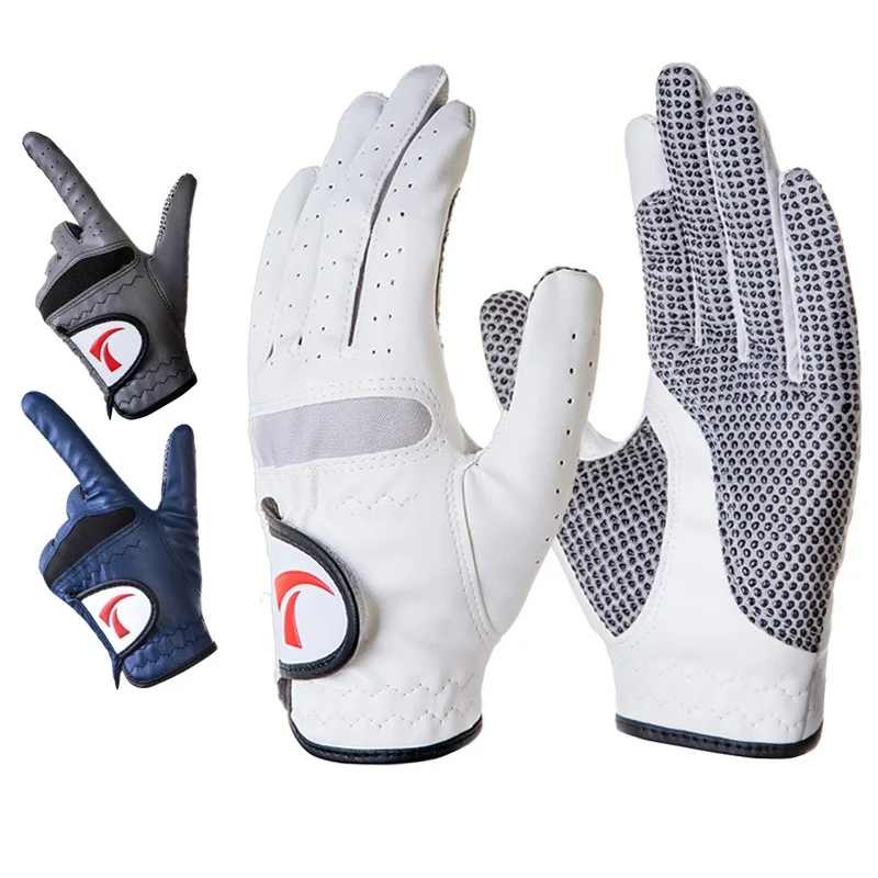 Luvas de Golfe de Couro Luvas de Golfe Esportes ao ar Masculino Respirável Macio Esquerda Anti-derrapagem Homem Wear-resistant Livre Luvas D0631 Mão