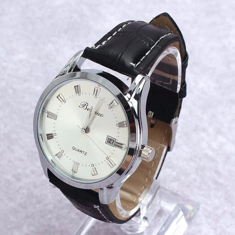 Men s Luxury Sport Analog Quartz Stainless Leather font b Watches b font Wrist font b