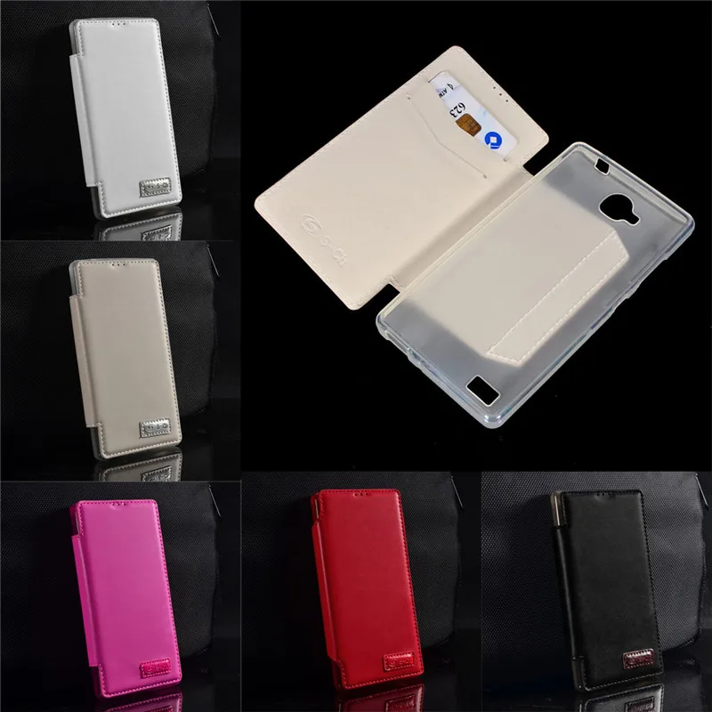 

Hot Sale 5 Colors PU Leather Book Case For Huawei Honor 3C Flip With Stand Design Card Slots Luxury Phone Back Cover