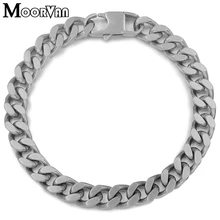 Moorvan мужской Снаряженный модный браслет-цепочка серебристого цвета вечерние модные матовый из нержавеющей стали 8 мм женские украшения дружеский подарок