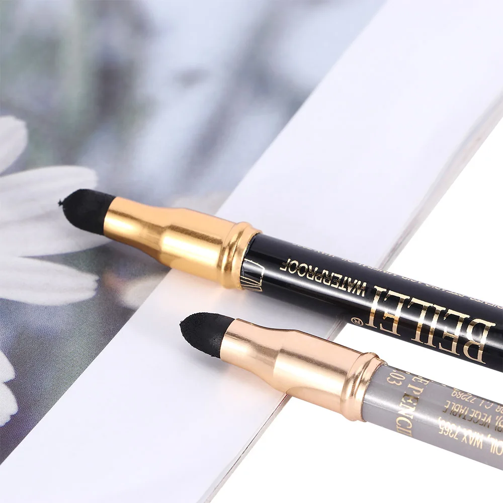 Hot Sale 2 In 1 Eyeliner Eye Shadow Pen Sponge Waterproof Eyeliner Pencil Eye Shadow Liner Makeup Pen Cosmetic Makeup Tools