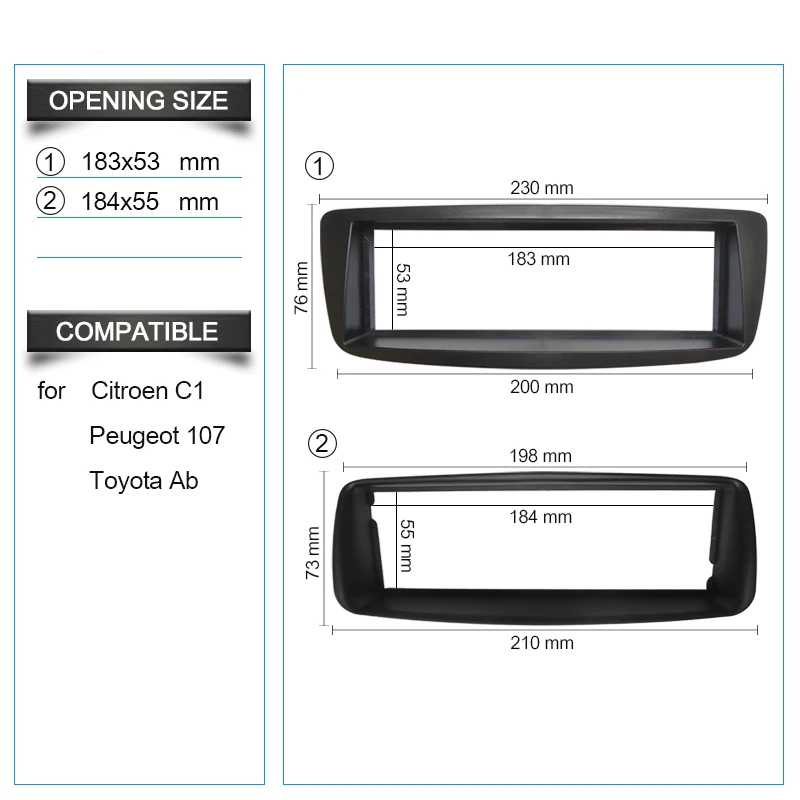 1 Din радио фасции для Citroen C1 Toyota Aygo peugeot 107 DVD стерео панель приборная панель Установка отделка комплект рамка пластина