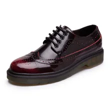 free shipping 2017 Spring women shoes british style platform genuine leather fashion flats women fashion shoes