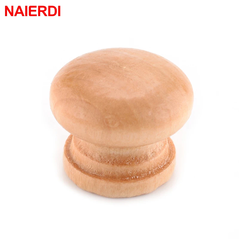 buy NAIERDI 10pcs 2.5X2CM Medium Size Natural Wooden Cabinet Drawer Wardrobe Door Knob Pull Handle Hardware Plain Circle Handles