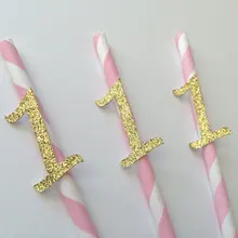 На заказ номер блеск одна полоса бумажная звезда бумажные соломинки-свадьба, помолвка, день рождения, детский душ вечерние, Чайная Вечеринка соломинка