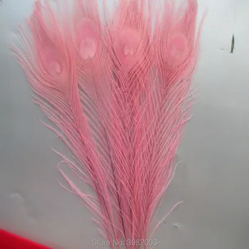 

Wholesale 100pcs Beautiful pink Peacock Feather Eye Length 10-12 inch/25-30 cm DIY Costume Hat Wedding Celebration Decoration