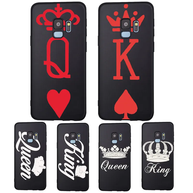 

king Queen Crown DIY For Samsung Galaxy S6 S7 Edge S8 S9 S10 Plus Lite Note 8 9 A20 A30 A40 A50 A70 phone Case Cover Coque Etui