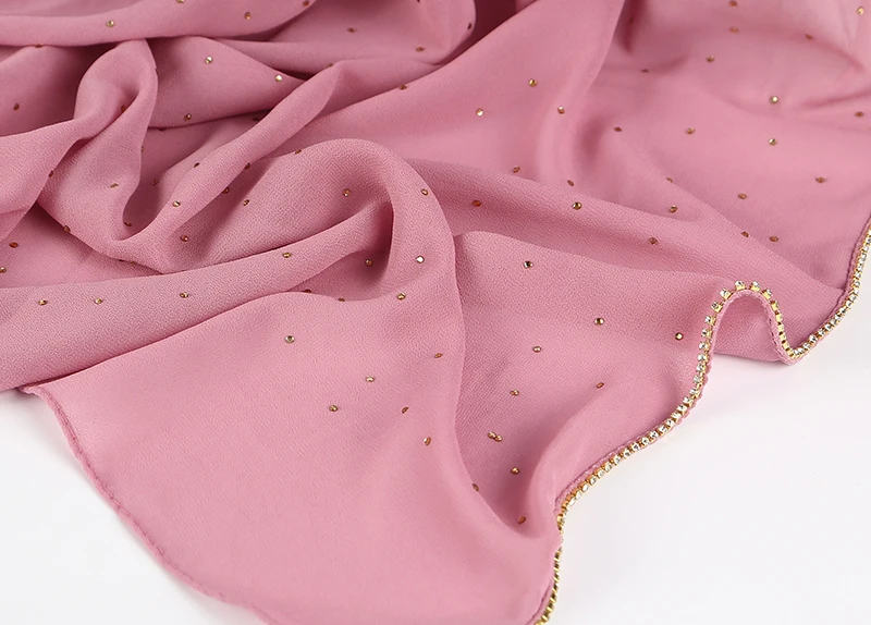 20 шт./лот женские блестящие простые блестящие с кристаллами для шарфа solider цвет пузырьковый шифоновый шарф платок мусульманский шарф