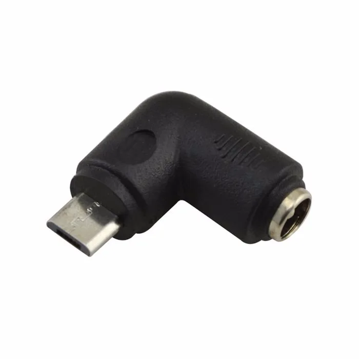 Micro USB 2,0 штекер к DC разъем питания 5,5 2,1 мм разъем адаптера зарядки прямоугольный Тип 90 градусов