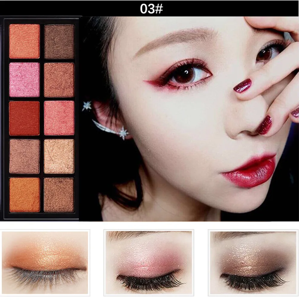 

10 Colors Shimmer Fashion Eyeshadow Palette Makeup Powder Flexibility Lasting glitter eye shadow eye shadow palette 5.15