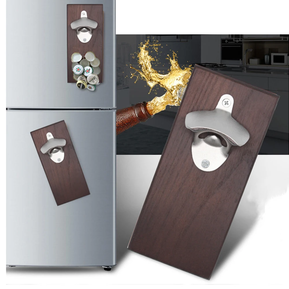 Магнитный холодильник Стикеры Ретро пива настенная открывалка для бутылок винтажный Настенный деревянная дощечка открывашка в виде