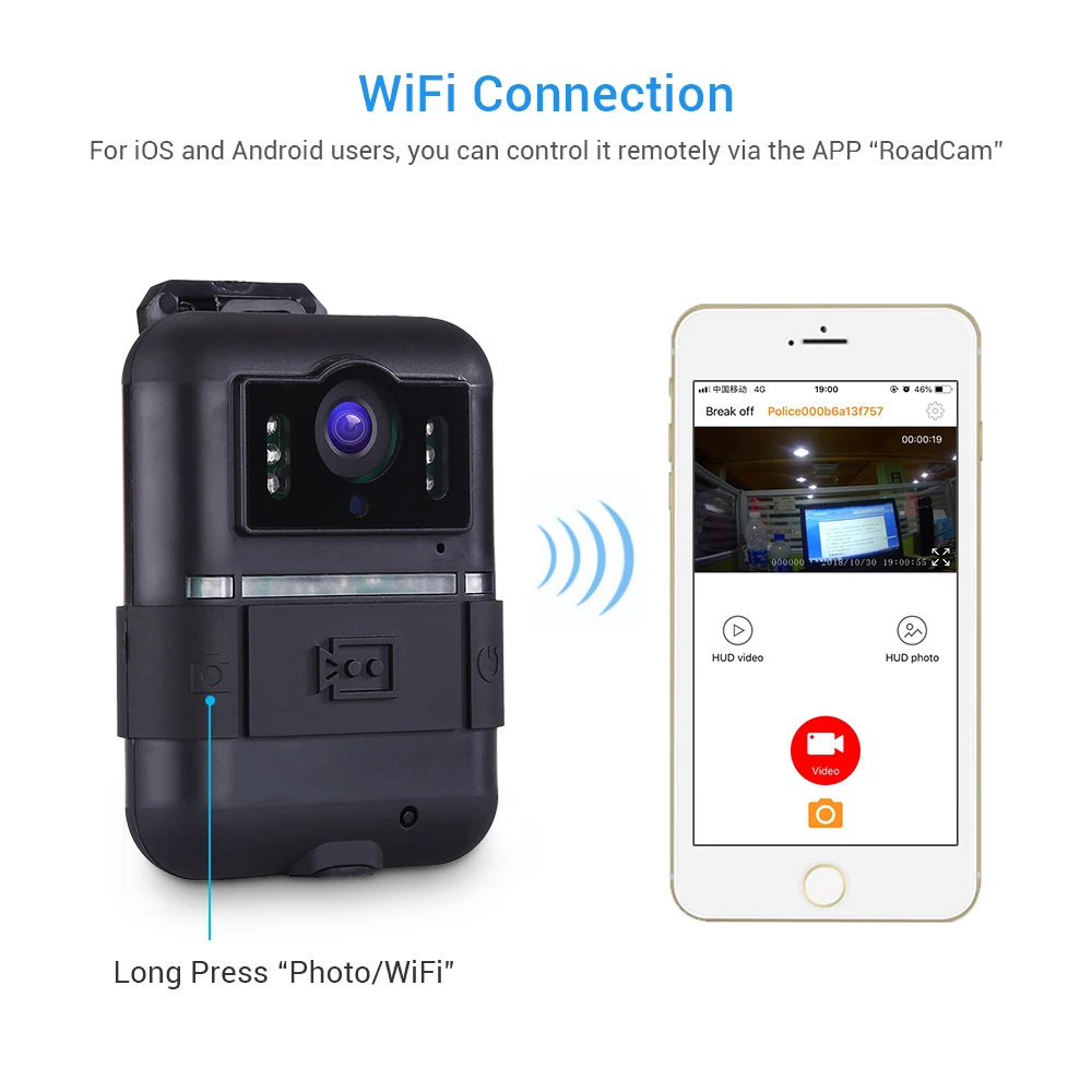 Boblov Wi-Fi камера для силового обеспечения 32 Гб WN11 Ultra HD 1296P Камара Policia 360 вращающийся зажим ночного видения dvr видеорегистратор