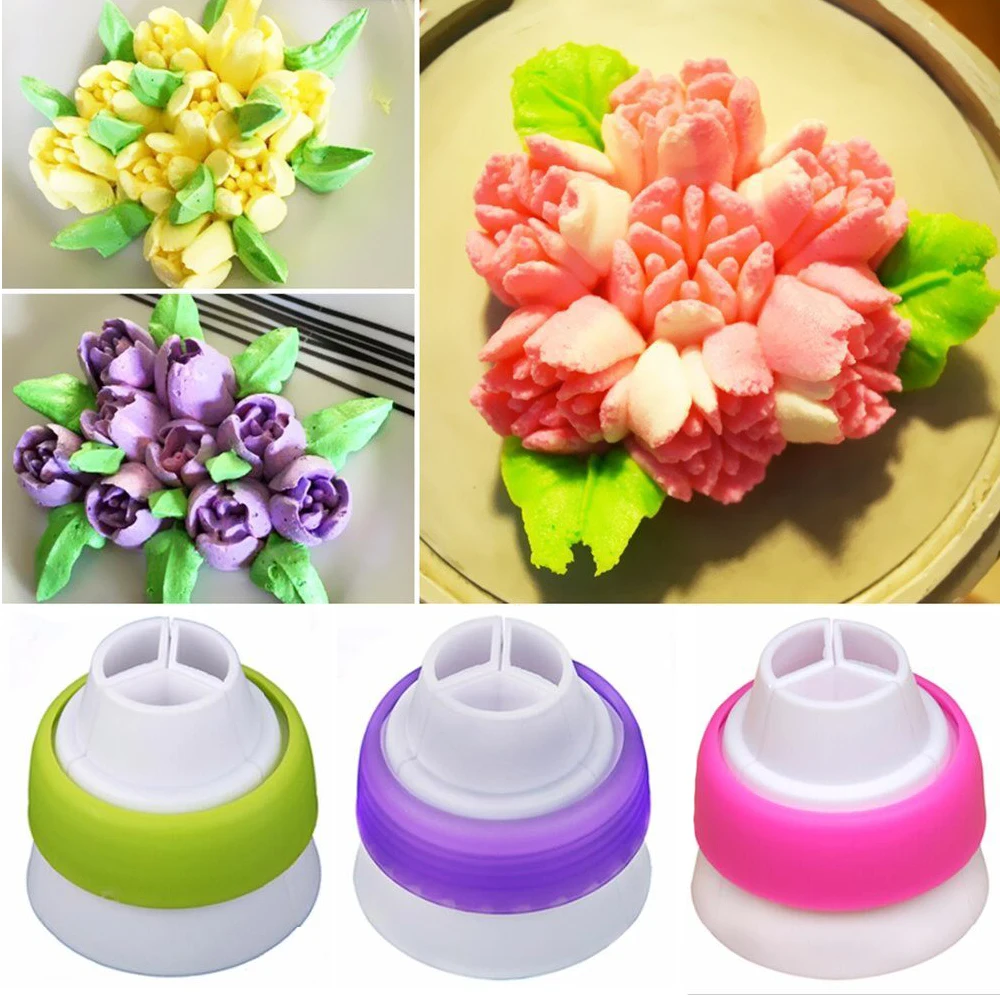 

Ankoow Russian Icing Piping Nozzles Tips Cream Pastry Bag Baking accessories Tricolor Converter Cake DecoratingPastry Tools
