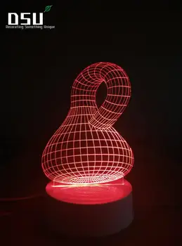

Creative Gift Mixed Color Chocolate Shape Geometry Holiday Atmosphere Decorative 3D Remote Control Lamp Illusion LED Night Light