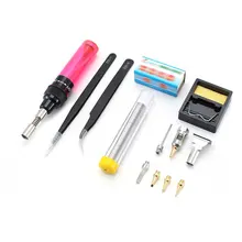 Канифоль для пайки Стенд Пинцет удар фонарь пайки 7 шт. Газовый паяльник Комплект с паяльной проволокой инструмент для ремонта