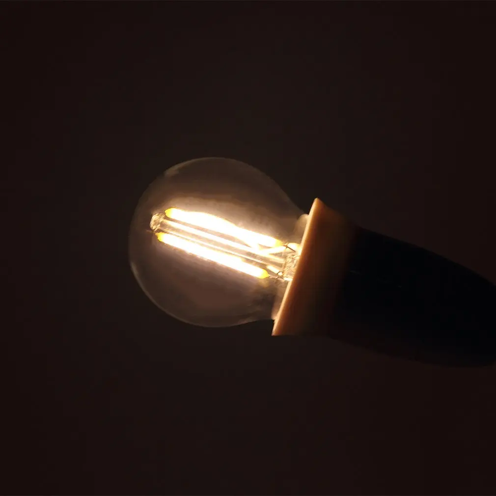 Icoco e27 2 Вт светодиодный Ретро лампа Стекло edison свет накаливания g45 теплый белый