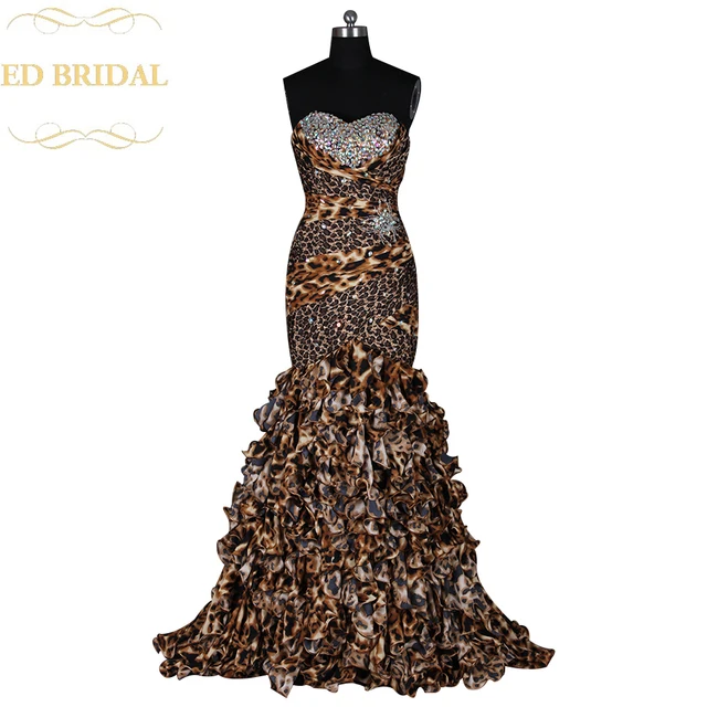Leopard Print Mermaid Prom Dresses