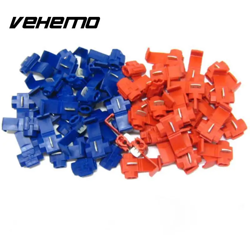 Vehemo 20Pcs Red and Blue Scotchlocks Snap On Wire Electrical Cable