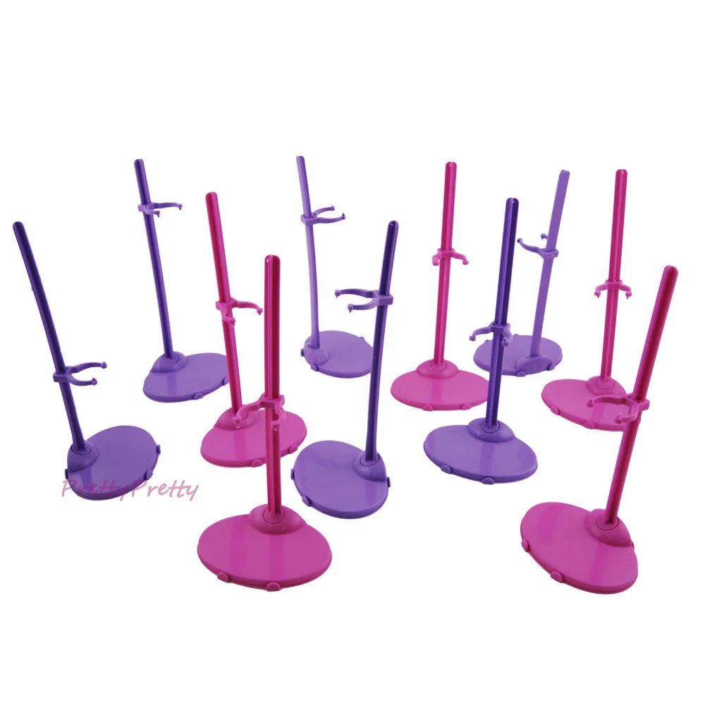 Doll Accessories Free Shipping 10pcs 2 Colors Mixed Doll Stand Display Holder For Barbie Doll