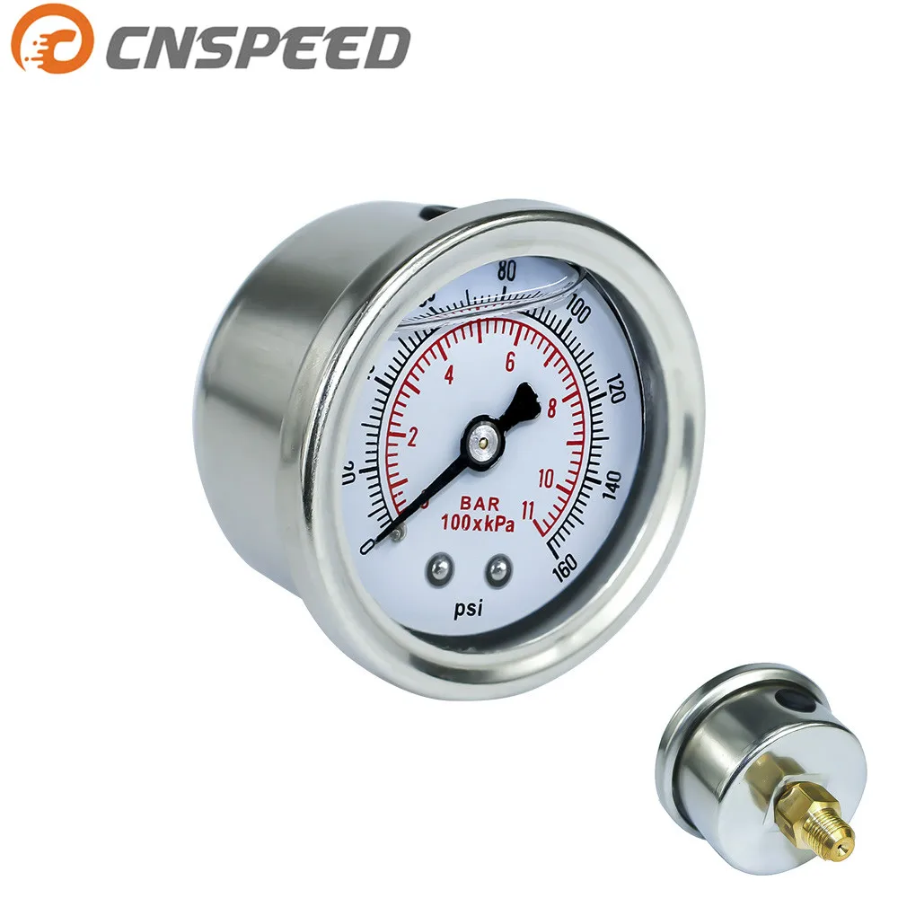 CNSPEED Fuel Pressure Gauge Liquid 0-160 psi Oil Press Gauge Fuel Gauge White Face Universal 1/8 NPT YC100917 CNSPEED Fuel Pressure Gauge Liquid 0-160 psi Oil Press Gauge Fuel Gauge White Face Universal 1/8 NPT YC100917