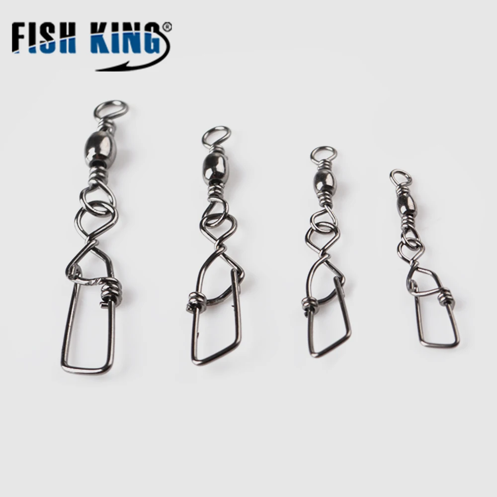 FISH KING 30 шт. 6#/8#/10#/12# шарнирное соединение с датской защелкой приманка карп соединитель крюка терминал рыболовные снасти