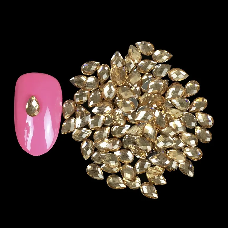 Buy 1000PCS/LOT Champagne Gold Resin Nail Charms Water