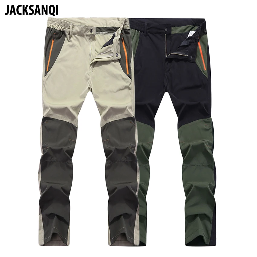 

JACKSANQI Men's Pants Hiking Camping Pants Elastic Quick Dry Summer Outdoor Sport Breathable Climbing Trekking Trousers RA196