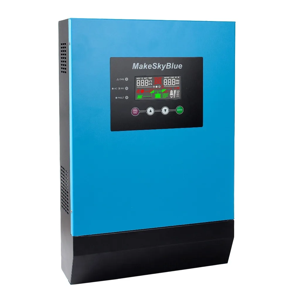 4KVA 3200W MPPT Гибридный солнечный инвертор 48V DC до 230V AC 60A Солнечное зарядное