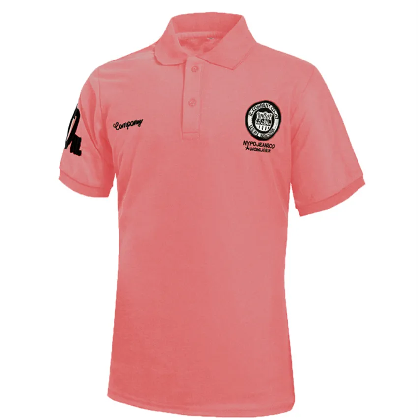 Лето Для мужчин Мужские Поло рубашка плюс размер 5xl Для Мужчин's Бизнес и Повседневное одноцветное Мужские Поло рубашка короткий рукав дышащие белые футболки-поло - Цвет: Розовый