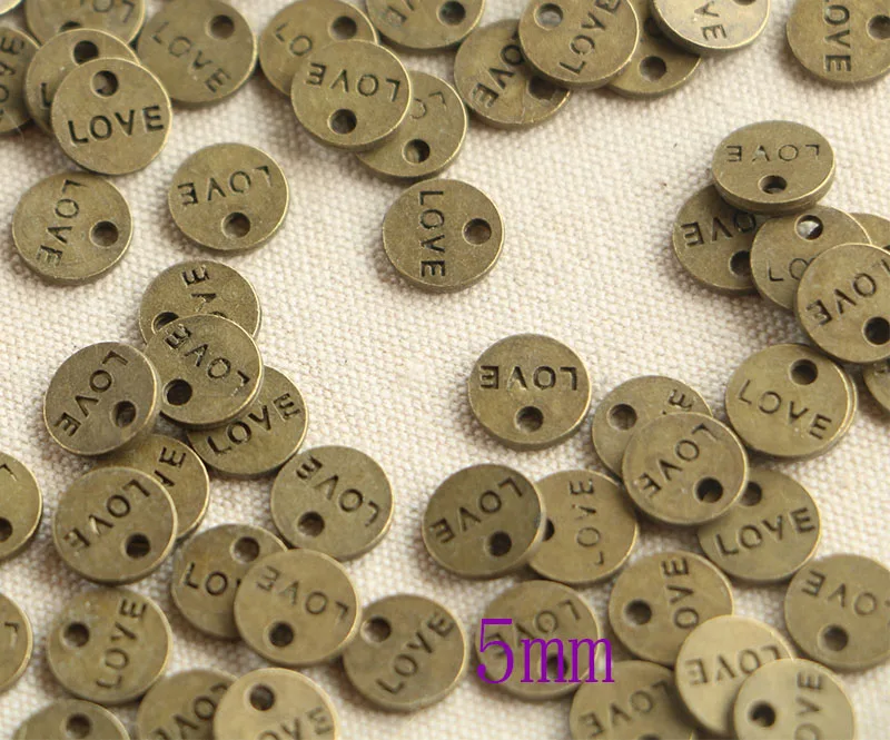 50pcs Tibetan BRONZE Plated plates hand made Charms Pendants for Jewelry Making DIY Handmade Craft 8mm